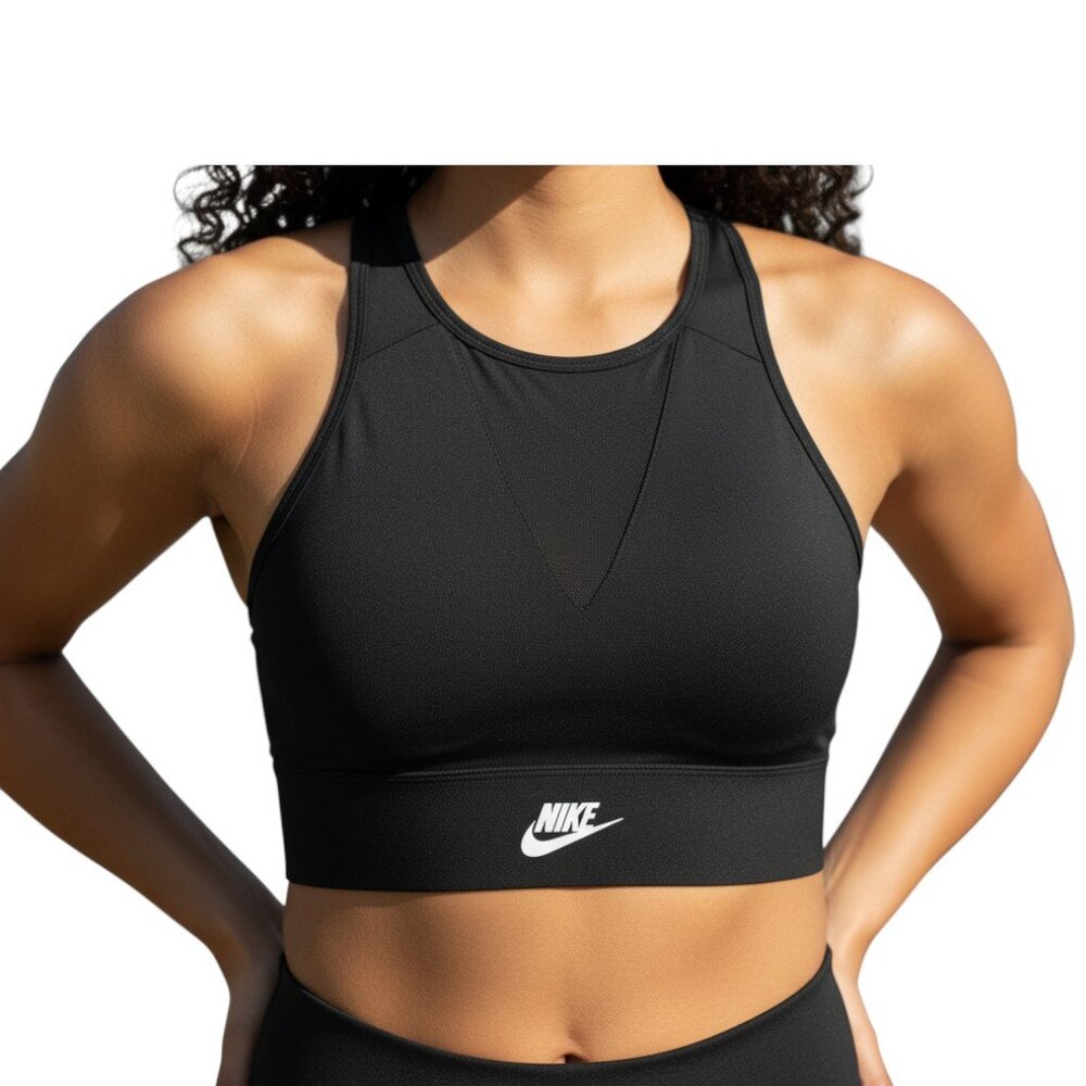 NIKE Black Sleeveless Workout Crop Top Yoga Pilates Gym - Size Medium